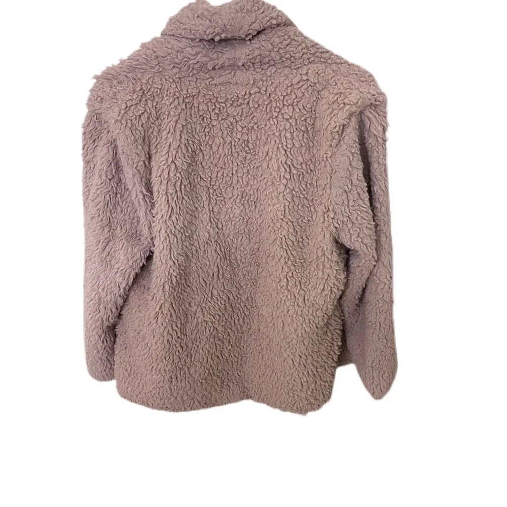 Louise Paris Lilac fuzzy Sherpa open drape front jacket XL - Picture 6 of 6